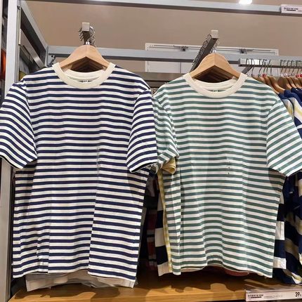 男装/女装2023夏款宽松条纹五分袖T恤455414/457930/457931