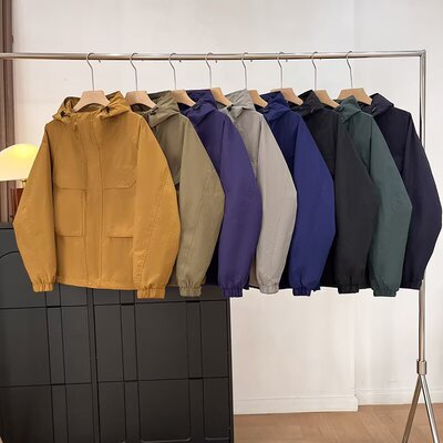 日系男女装防风连帽外套夹克户外休闲款工装冲锋衣E478231/482213
