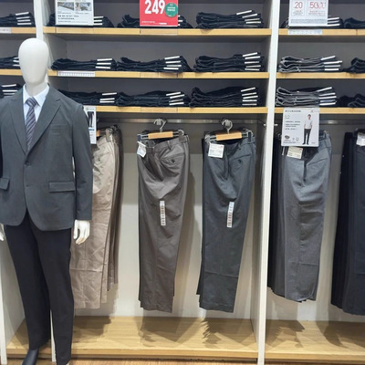 日单男装2024新款易打理快干弹力轻型长裤空气感休闲西裤子470551