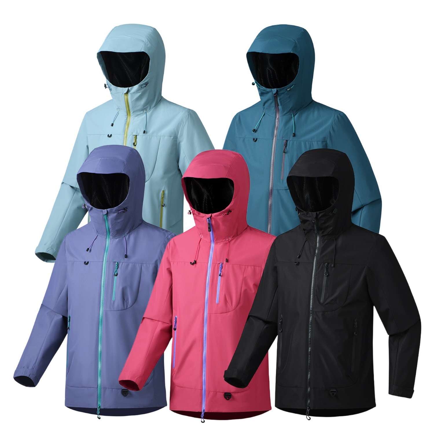 山系!男女秋冬款户外休闲登山服防风防水连帽风衣夹克冲锋衣外套