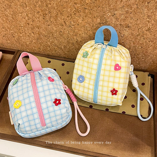 迷你化妆包旅行外出便携式手提小巧随身补妆包杂物气垫口红收纳包