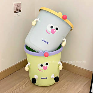 学生宿舍大容量卫生间书房高颜值纸篓 可爱趣味垃圾桶家用2026新款