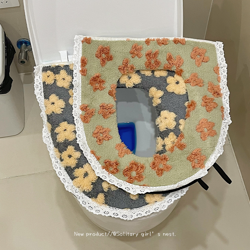 拉链式田园花朵马桶套