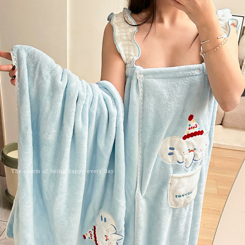 可爱浴巾珊瑚绒吸水速干