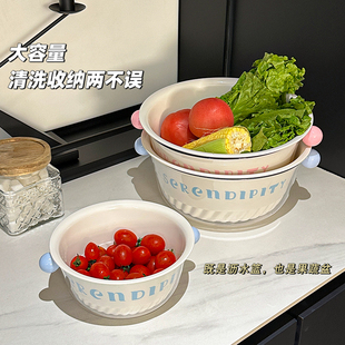 双层洗菜盆沥水篮新款厨房滤水篮神器家用淘洗ins宿舍塑料水果篮