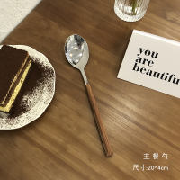 Stainless steel knives, forks, long-handled household Western-style tableware, steak knives, forks and spoons, Ins-style spoons and forks, dessert small soup spoons thumbnail 3