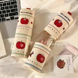 苹果洗漱杯便携式旅行漱口杯卡通牙刷杯三合一牙具漱口杯收纳杯