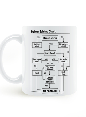 Problem Solving Chart mug 问题解决图马克杯子陶瓷咖啡礼物水杯