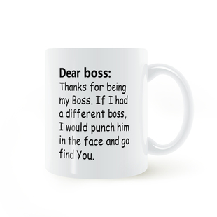 感谢您成为我的老板马克杯陶瓷白色喝水牛奶咖啡杯子Dear boss