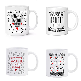 Workout花式 Cardio 有氧运动陶瓷马克杯情侣成日杯子 Favorite