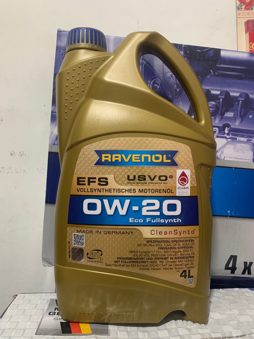 RAVENOL拉锋 EFS全合成机油0W-20汽车发动机润滑油SN级4L 汽车零部件/养护/美容/维保 汽机油 原图主图