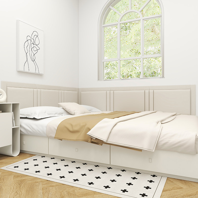 科技布榻榻米软包墙围炕围子防撞软包背景靠背床头板软包墙贴自粘,家装主材,背景墙软包,淘宝优惠券,粉丝福利购,淘宝优惠卷