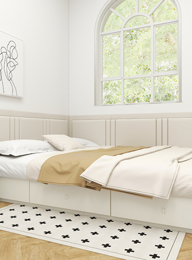 科技布榻榻米软包墙围炕围子防撞软包背景靠背床头板软包墙贴自粘