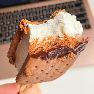 10支臻我三明治巧克力冰淇淋70g华润五丰雪糕 吾皇猫脆皮夹心冰糕