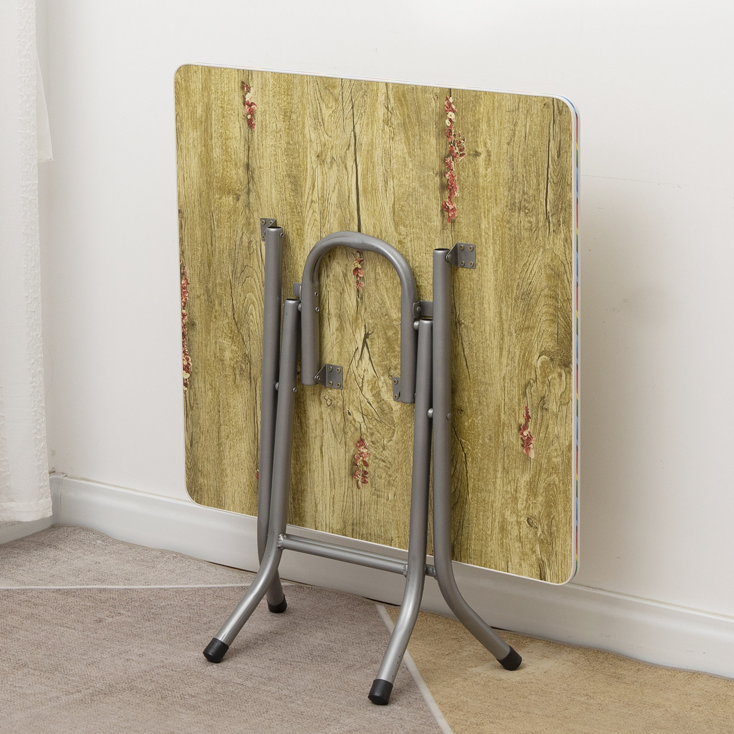 【电镀款】简易折叠桌子家用吃饭正方形桌子折叠吃饭桌出租屋餐桌