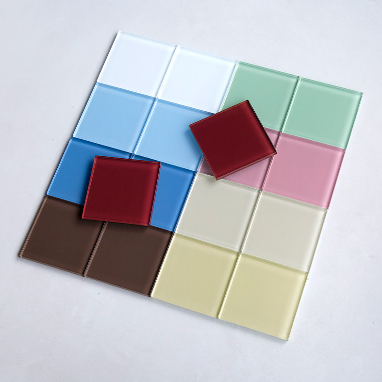 佳纷果冻色100X100玻璃砖卫生间厨房墙面瓷砖吧台隔断墙面亮光砖