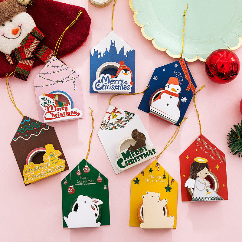 韩版圣诞可爱童真兔子卡通胶纸创意手账相册画框素材装饰和纸胶带