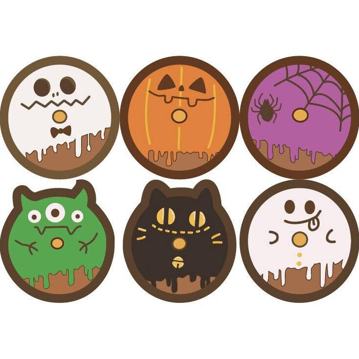 120贴万圣节怪兽圆形贴纸糖果包装礼品袋封口贴纸派对装饰不干胶