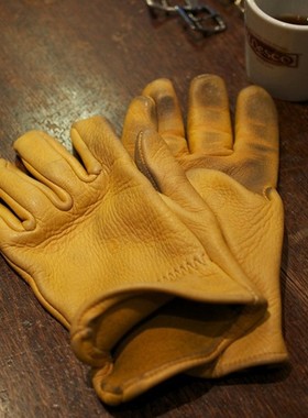 美国制造Sullivan手工真麋鹿皮加厚保暖机车凯旋哈雷摩托手套男女