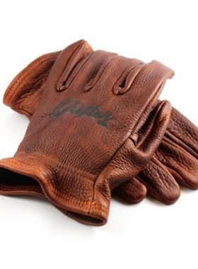 现货美国制造Grifter哈雷复古机车手套 粗犷牛皮真皮做旧户外骑行