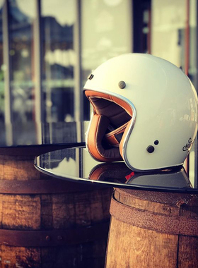 现货台湾MODER复古哈雷维斯帕姜戈电动摩托车踏板男女头盔3/4半盔