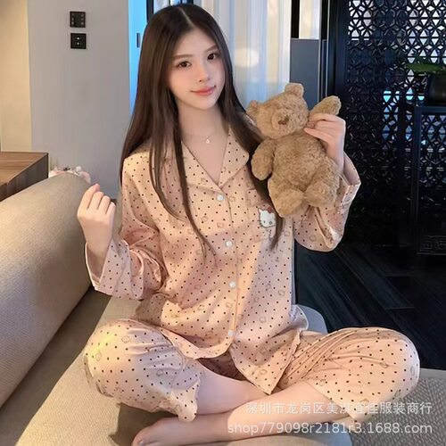 sleepwear外贸睡衣女货源pajamas外贸跨境3XL胖MM加肥加大春秋睡