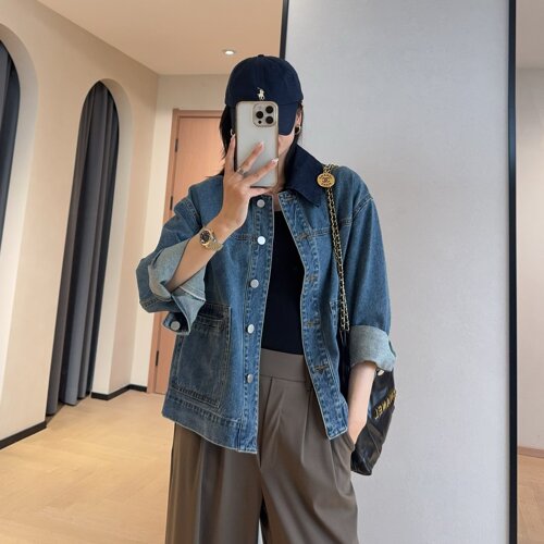 小个子牛仔外套女秋独特漂亮上衣