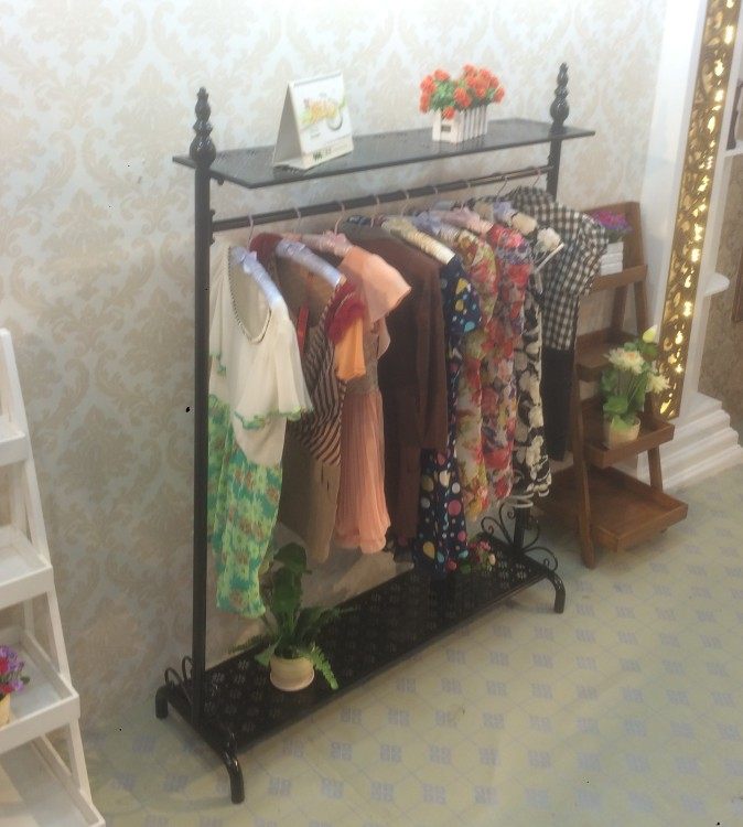 欧式铁艺衣帽架挂衣架落地卧室时尚白色创意服装简易服装店展示架