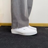 VANS范斯 Authentic 夏季经典款纯白一脚蹬帆布半拖鞋VN0A54F7QLZ