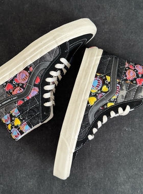 VANS Sk8-Hi安纳海姆黑色高帮印花刺绣休闲板鞋帆布鞋VN0A54FBA5J