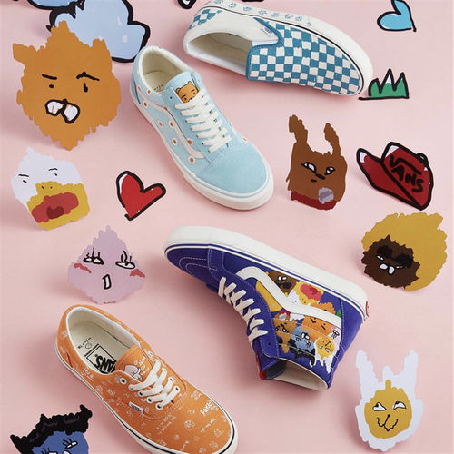 VANS帆布鞋韩国艺术家限量联名