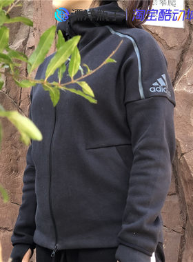 adidaszne男女秋冬连帽针织夹克