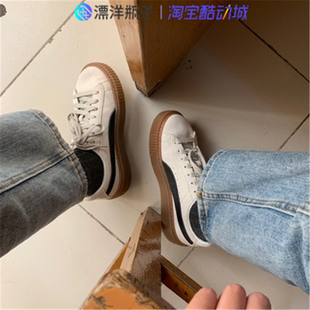 男女板鞋 黑棕白棕厚底松糕鞋 休闲鞋 363559 Puma 彪马