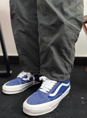 Vans PREMIUM Old Skool 男女同款白蓝防滑耐磨板鞋 VN000D560QY