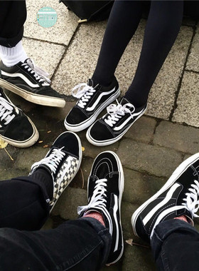 VANS SK8 Old Skool男鞋低帮女鞋 黑白帆布滑板鞋 VN-0D3HY28