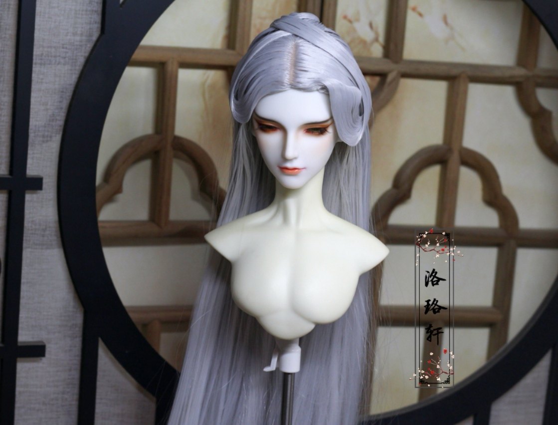 洛珞轩原创BJD4分3分叔造型假发 古风造型毛发 古装假发【越鸟】