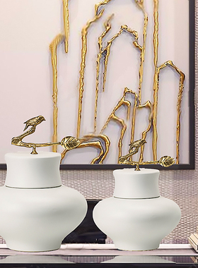 轻奢样板间书房禅意中式风装饰品