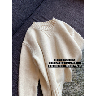 大小姐77长期松弛主义row风极简100超细绵羊毛加厚保暖高克重毛衣