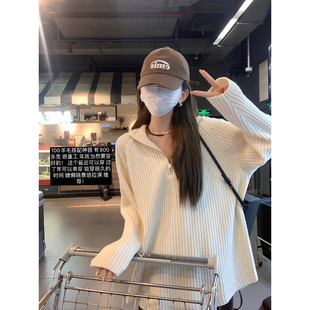 大小姐新年限定～100全羊毛重磅800多克厚实保暖叠穿加分连帽毛衣