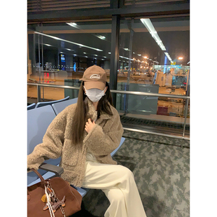 大小姐77 皮毛一体外套 100绵羊毛加厚保暖高级感剪裁宽松秋冬短款