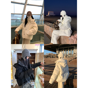 大小姐77保命大被子进口中空纱90白鹅绒连帽中长款羽绒服保暖外套