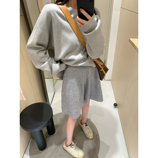 五分裤 大小姐77 博主感秋冬100羊毛搭配加分时髦显瘦宽松针织中裤