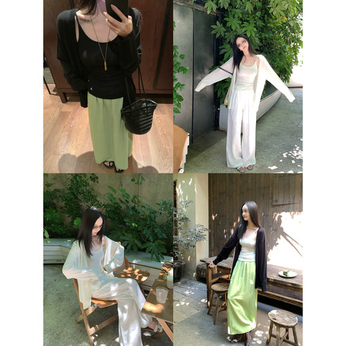 大小姐77 懒人row风极简氛围感羊毛天丝凉感夏日干爽针织开衫外套