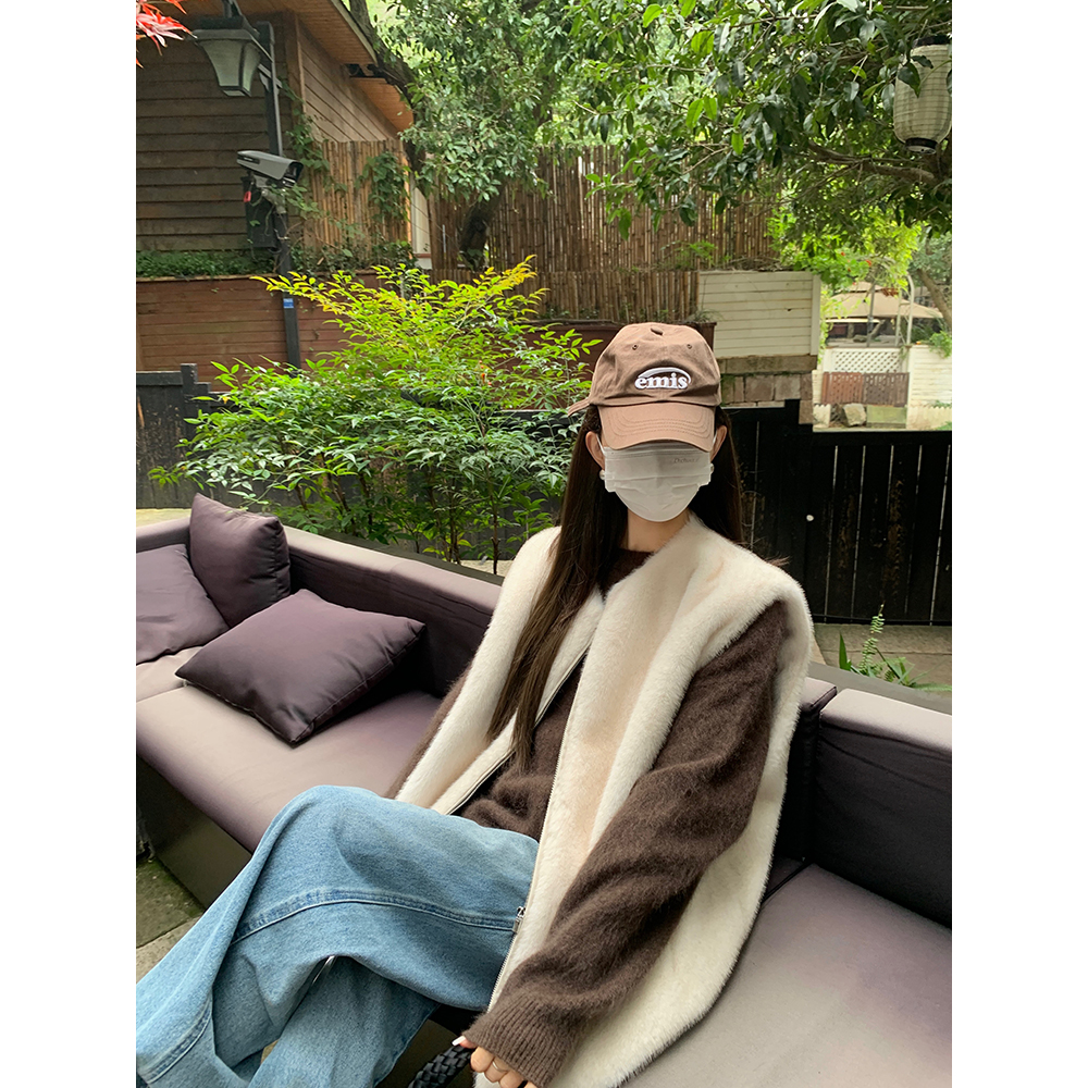 大小姐77 本期bi收！日常时髦vintage仿水貂环保皮草秋冬坎肩马甲