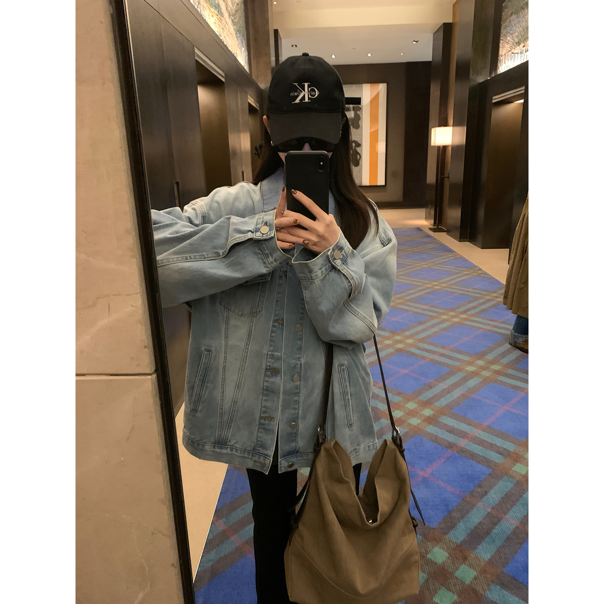 大小姐77 博主私线复古水洗时髦宽松大版型休闲廓形牛仔外套