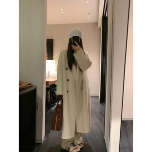 大小姐77 马海毛羊毛高级感双面呢加厚保暖慵懒感中长款大衣外套