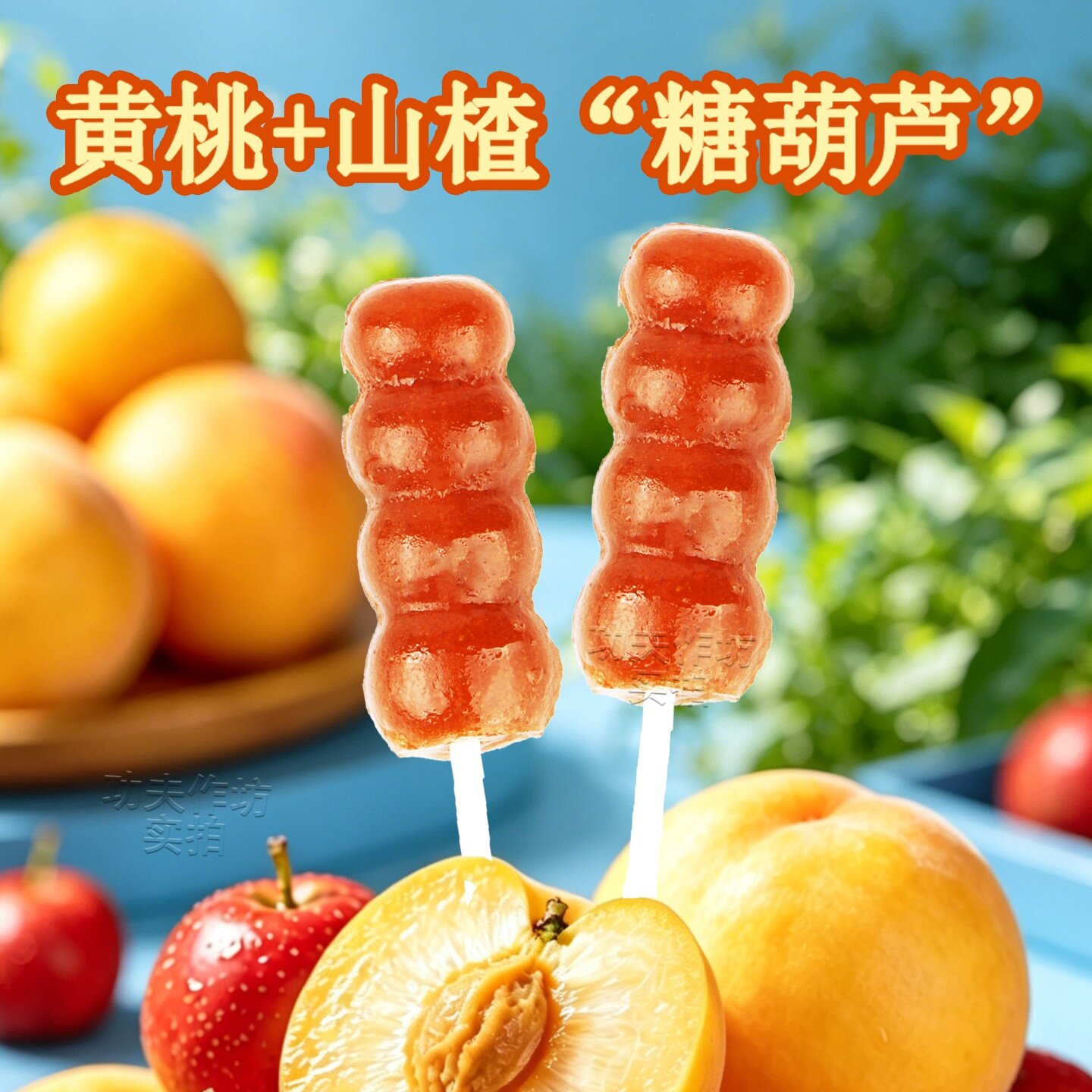 山楂棒棒糖造型哄娃儿童零食办公室糖葫芦无蔗糖添加黄桃山楂糕条