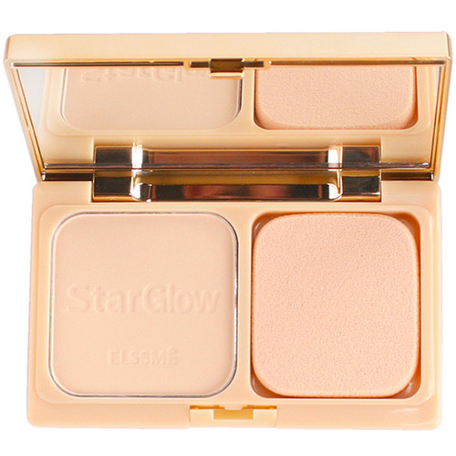 疯哥Elssme忆自美幻彩流星保湿粉饼 干湿带粉扑遮瑕定妆控油正品