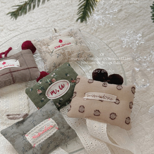 milky 韩国秋冬碎花格子布艺发夹收纳条挂件甜美可爱小众设计配饰