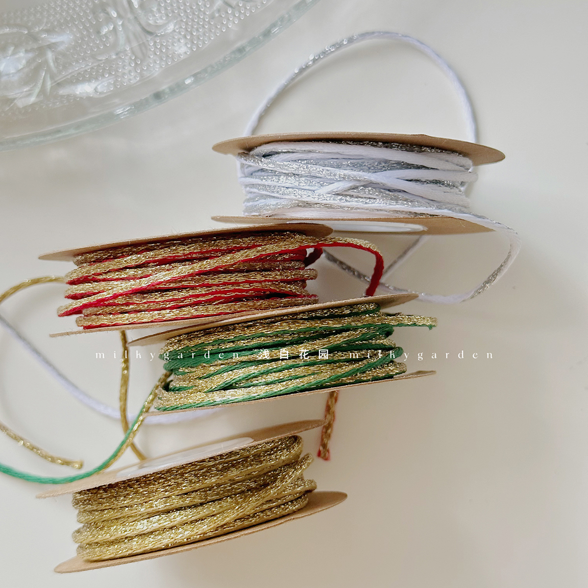 轻奢金葱礼物包装绳拼色装饰带